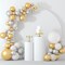 108-Piece White, Gold, and Silver Balloon Garland Arch Kit – 5, 10, 12, & 18-Inch Metallic Balloons for Birthday, Wedding, Bridal Shower, Baby Shower, and Graduation Party Decorations